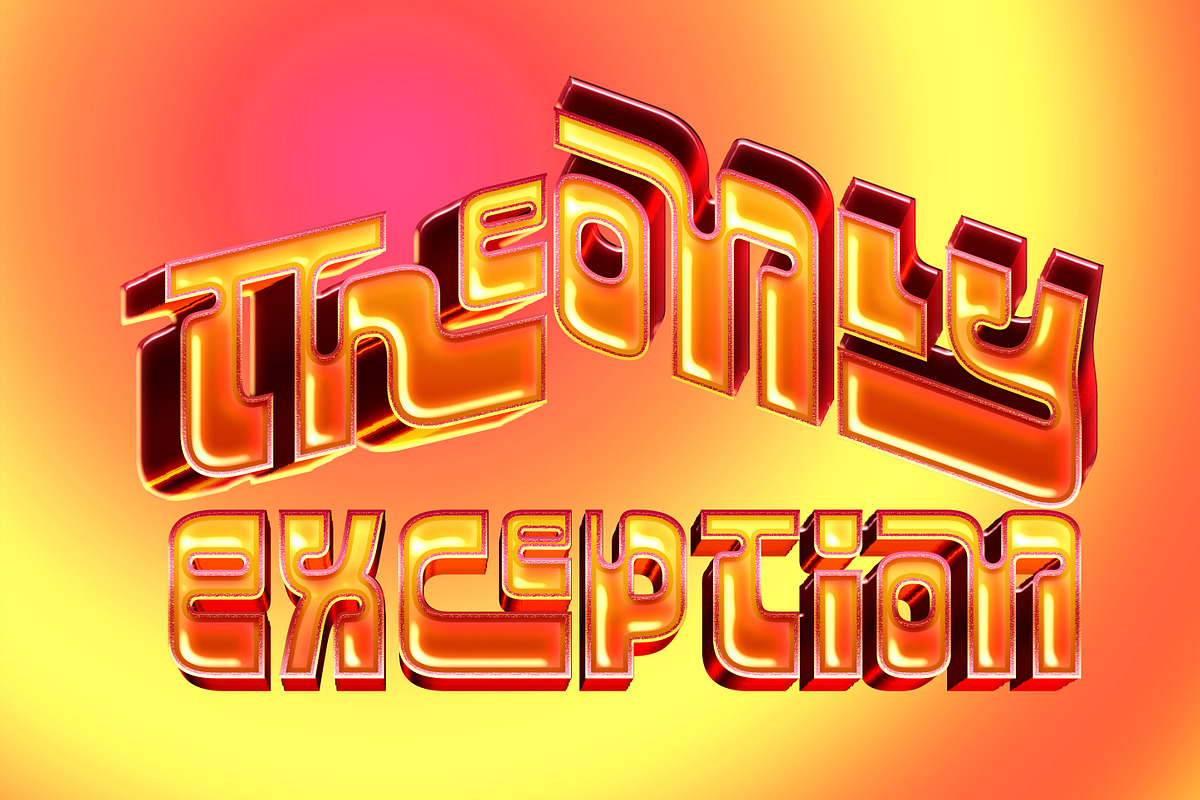 3D Glossy Gradient Text Effects Pack, a Layer Style Add-On by Matsero
