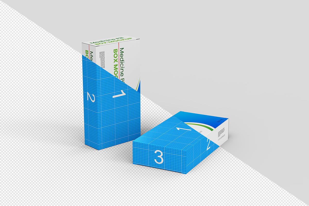 Medicine Pill Box Mockup - 8 views, a Packaging Mockup by Illusiongraphic (Photo 13 of 25)