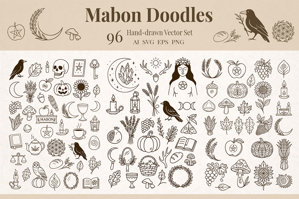 Mabon Doodles: 97 Autumn Equinox Art, an Object Graphic by Christine Krahl (Photo 1 of 13)
