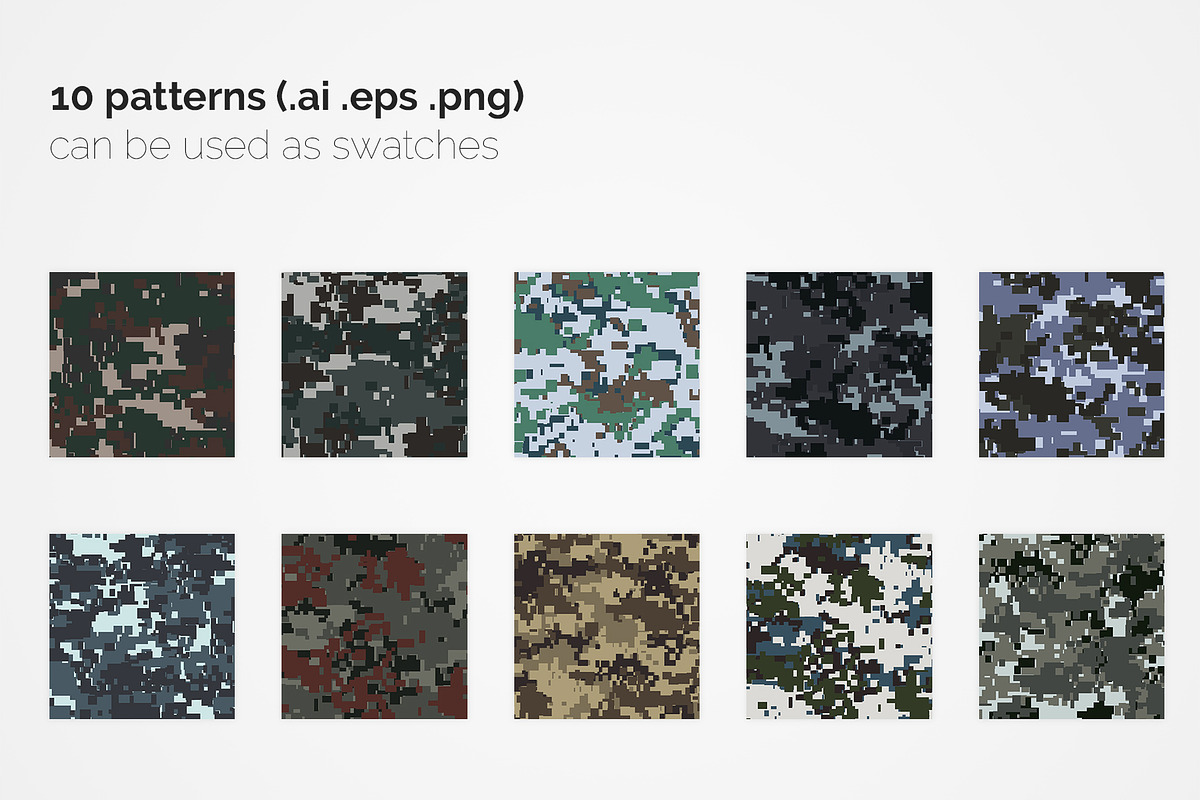 China Pixel Camouflage Patterns, a Pattern Graphic by 3Y_Design (Photo 2 of 5)