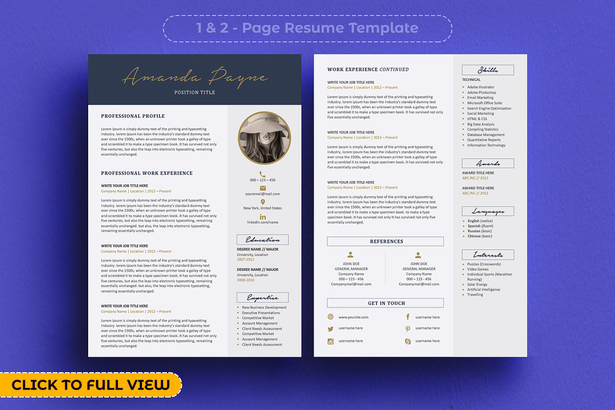 Resume Template Word + BONUS, a Resume Template by A1RESUME (Photo 5 of 7)