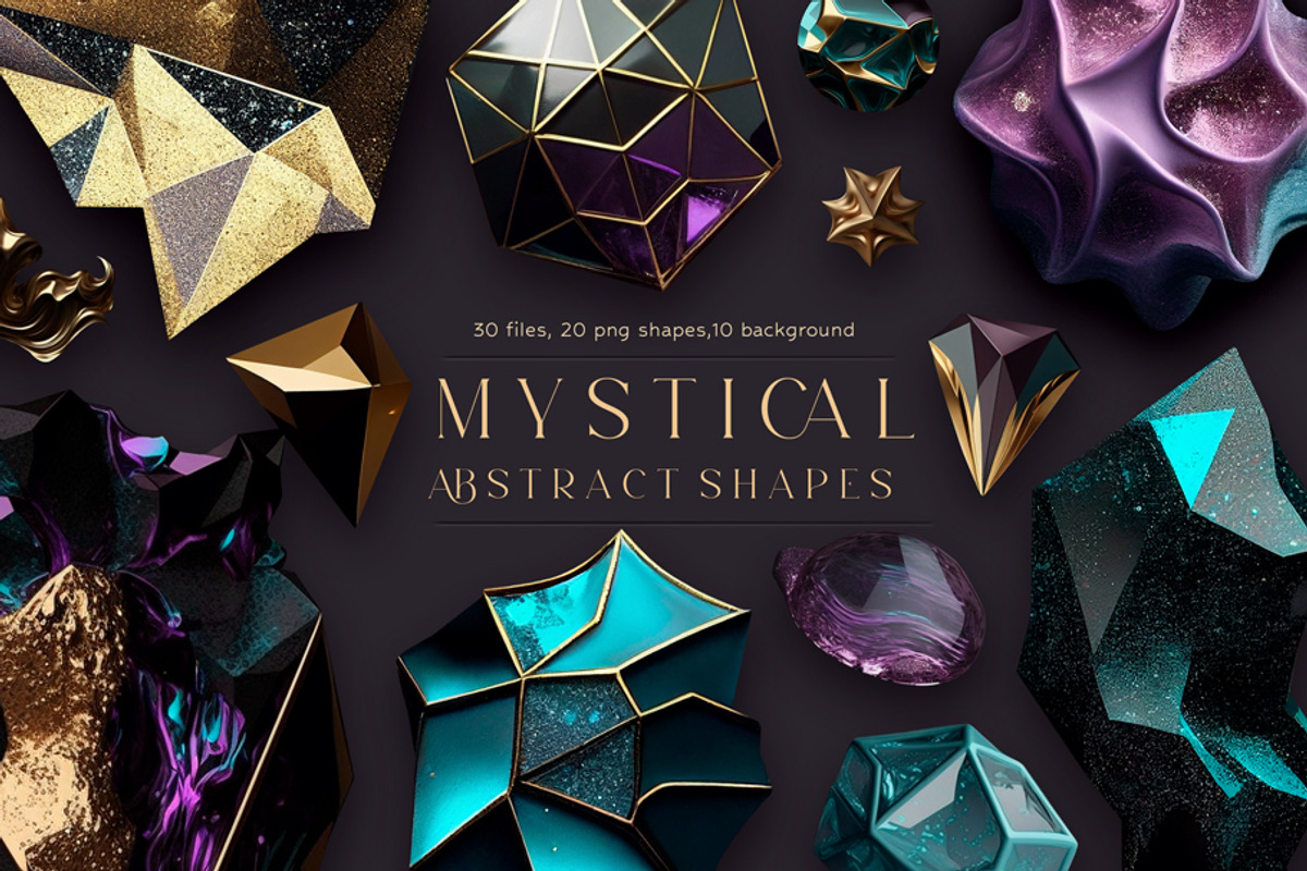 Abstract magical shapes clipart, a Background Graphic by MONO KEY STUDIO (Photo 1 of 7)