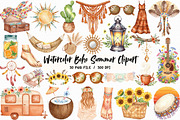 Watercolor Boho Summer Clipart, an Illustration by Libby Wishes (Thumbnail 1 of 7)