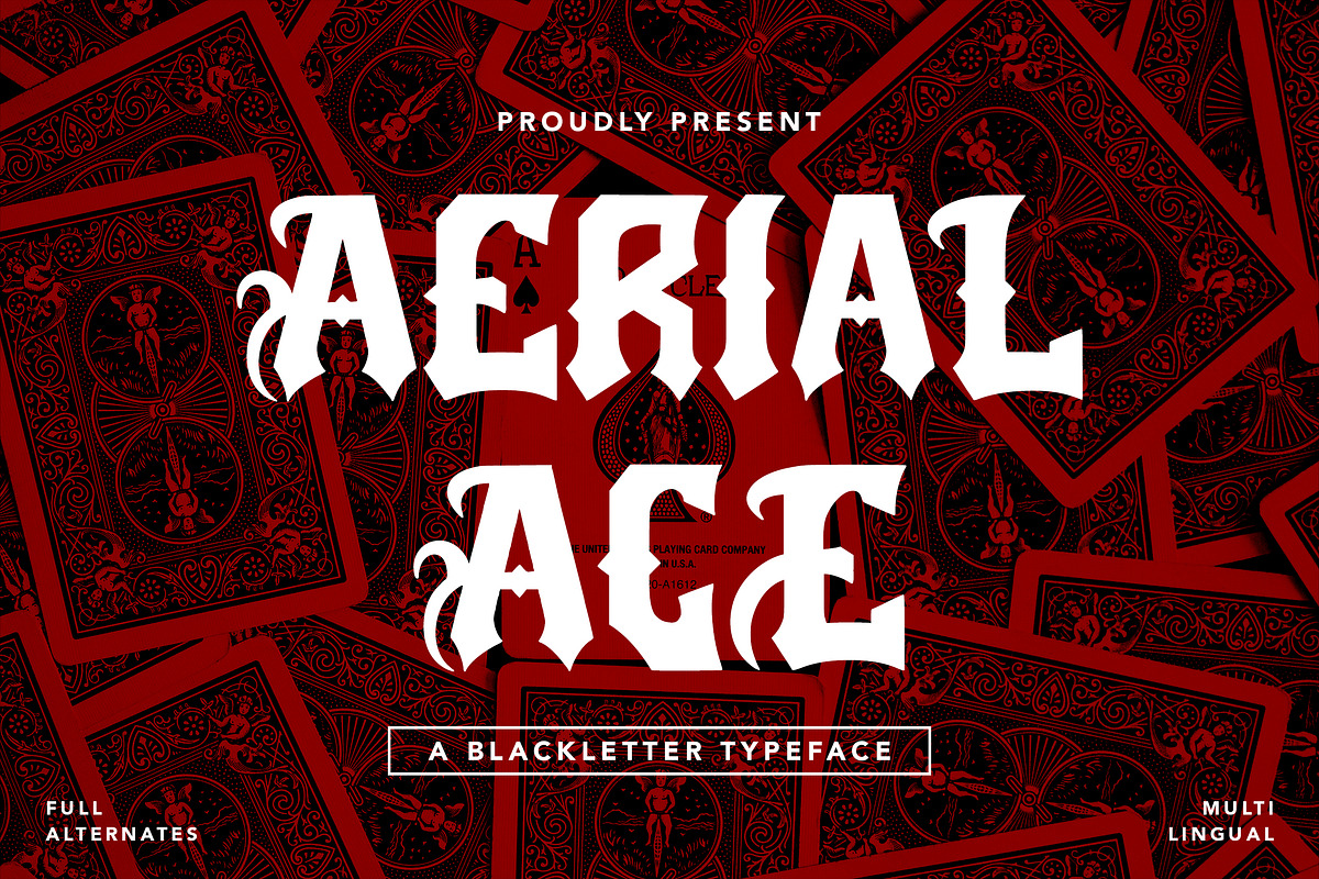 AerialAce- Blackletter Typeface Font, a Blackletter Font by AQR Studio (Photo 1 of 9)
