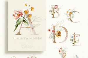 Dutch - Watercolor Floral Alphabet