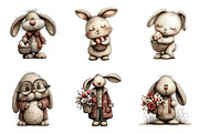 Whimsical Easter Bunny Clipart, an Illustration by SinaCreation (Thumbnail 5 of 11)