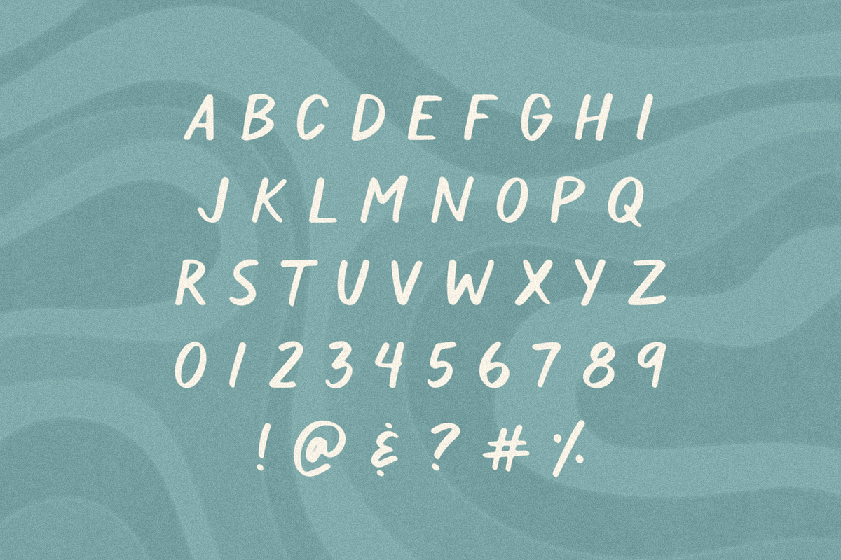Aqua, a Handwritten Font by Bruised Goods (Photo 1 of 4)