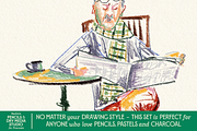 VVDS Realistic Pencils & Dry Media, a Brush Add-On by Vintage Voyage Supply (Thumbnail 5 of 10)