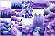 Purple & Violet Watercolor Textures, a Texture Illustration by AI Petr Creative Agency (Thumbnail 5 of 7)