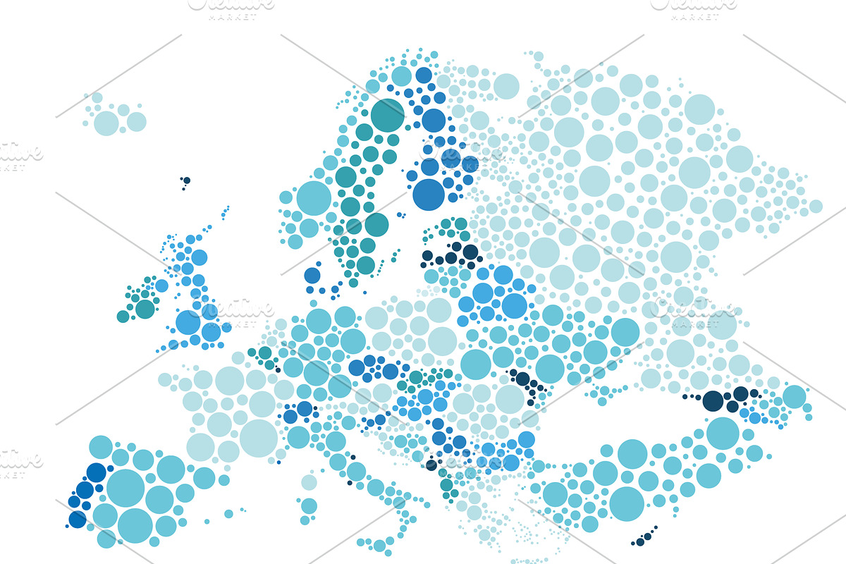 Map of Europe Bubbles design, an Education Illustration by asantosg (Photo 2 of 2)
