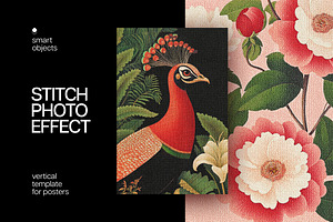 Embroidery Stitch Poster Effect, a Layer Style Add-On by Design Squad