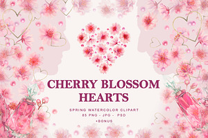 Cherry Blossom Hearts