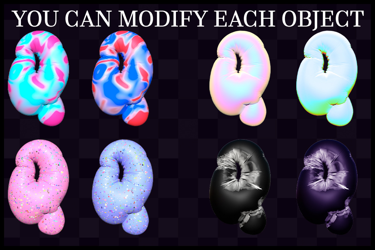 Inflated Stickers 02 - 3D Letters, a Graphic by saintricchi