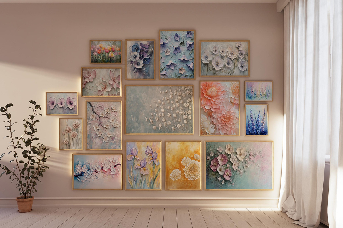 Textural Floral Wall Art Collection, an Illustration by PrintablesByFranklyn (Photo 2 of 10)