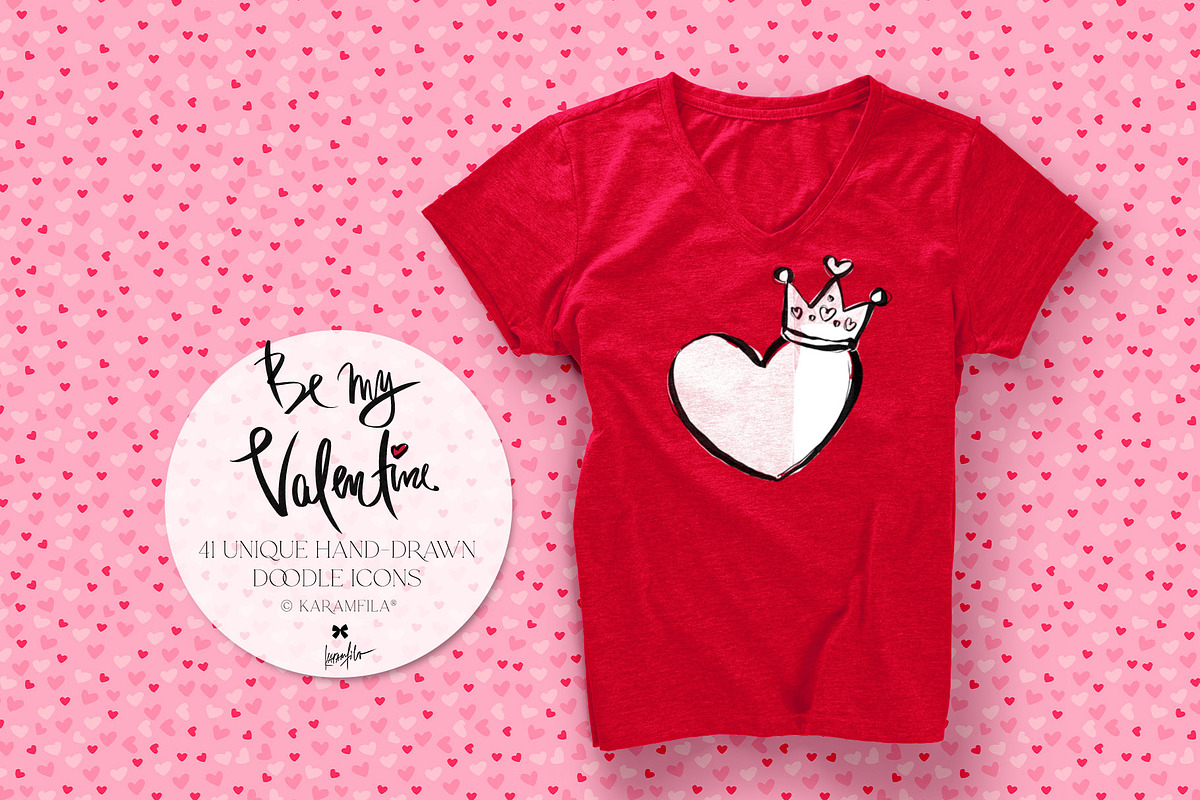 Valentine's Day Clipart Doodle Icons, an Outline Icon by KaramfilaS (Photo 2 of 6)