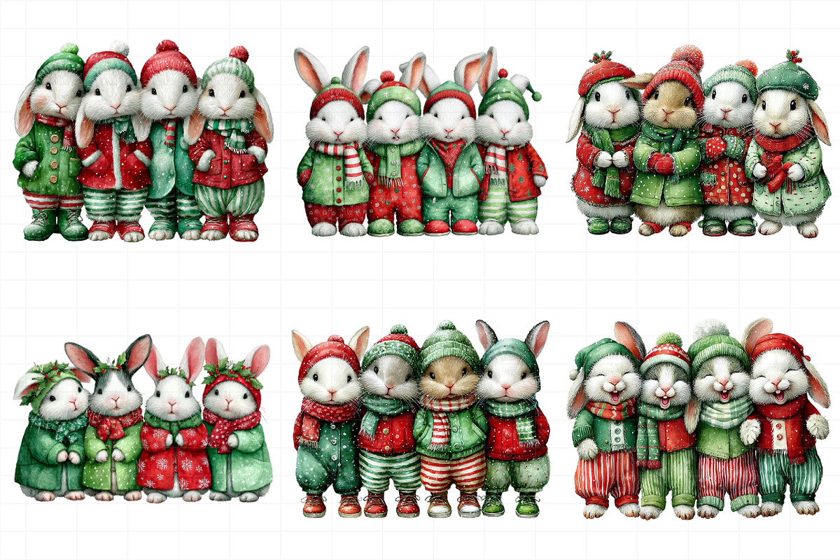 Holiday bunnies – Christmas rabbit, an Illustration by Daily.Designs (Photo 4 of 5)