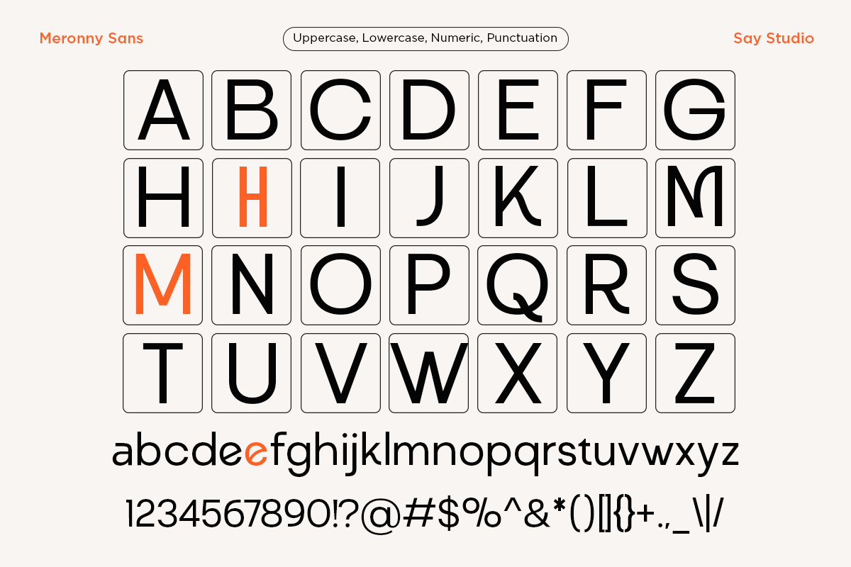 Meronny - Geometric Ligature Font, a Sans Serif Font by Say Studio (Photo 9 of 10)