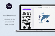 Sealife Silhouettes Illustration Set, an Animal Illustration by rouxsupplyco (Thumbnail 15 of 16)