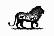 Lion Silhouette Vector Illustration,, an Illustration by Amazin_art (Thumbnail 15 of 21)
