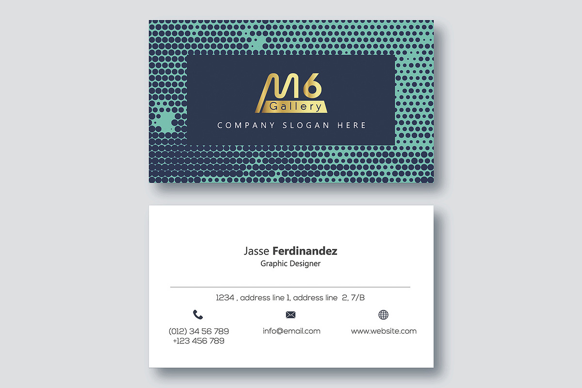 Halftone Business Card Template- S07, a Business Card Template by M6 Gallery (Photo 3 of 5)