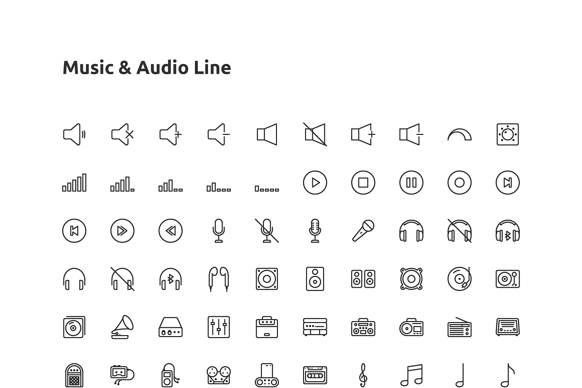 65 Music & Audio Vector Line Icon, an Outline Icon by Those Icons (Photo 2 of 2)