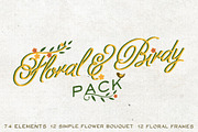 Floral & Birdy Pack, a Decorative Illustration by SasiHouse (Thumbnail 1 of 2)