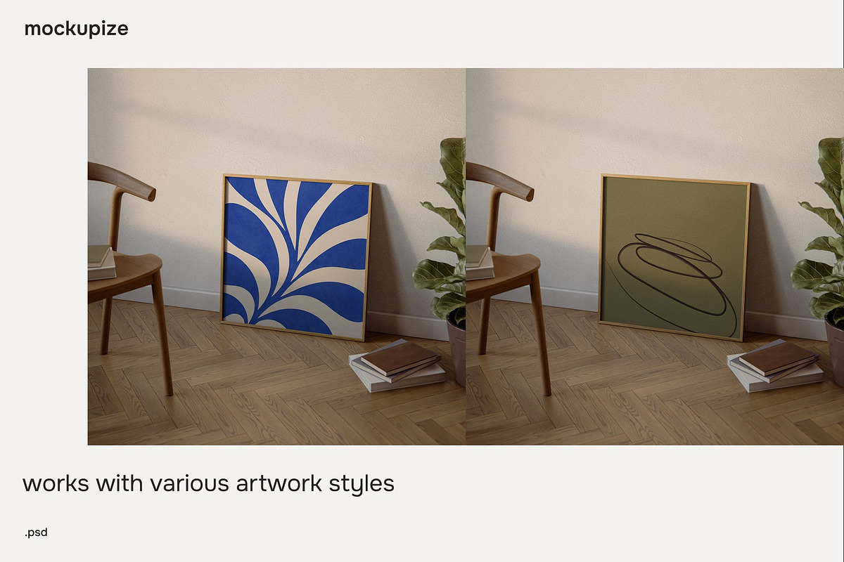 Square Leaning Frame Mockup 1x1, a Household Mockup by mockupize (Photo 7 of 7)