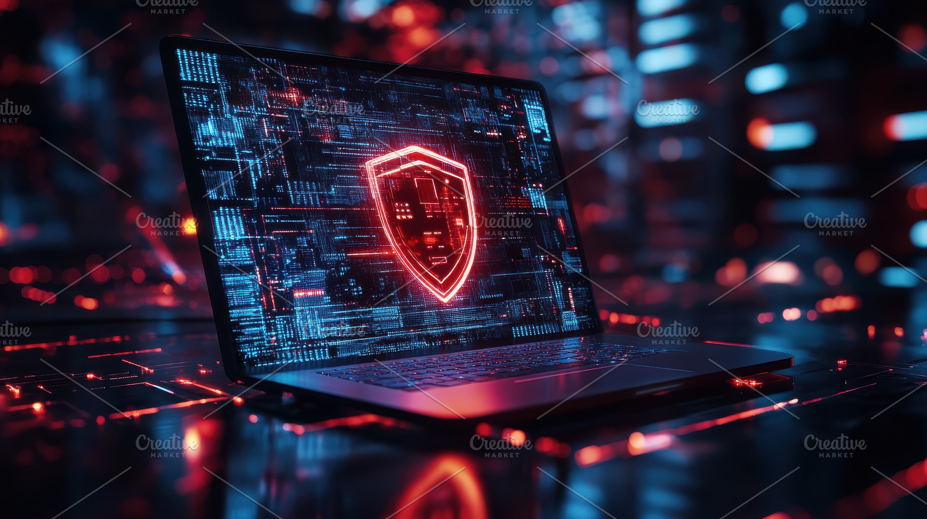 Laptop Screen Displaying a Digital S, a Background Photo by Pixeness