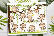 Monkey Clipart, Jungle, SVG, an Animal Illustration by MyClipArtStore (Thumbnail 1 of 4)