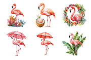 Tropical Flamingo Clipart, an Illustration by Design Market (Thumbnail 4 of 4)