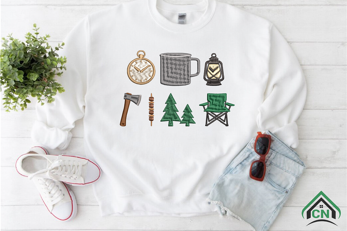 Camping Mini Embroidery Design, a Solid Icon by Craft Nest (Photo 2 of 6)