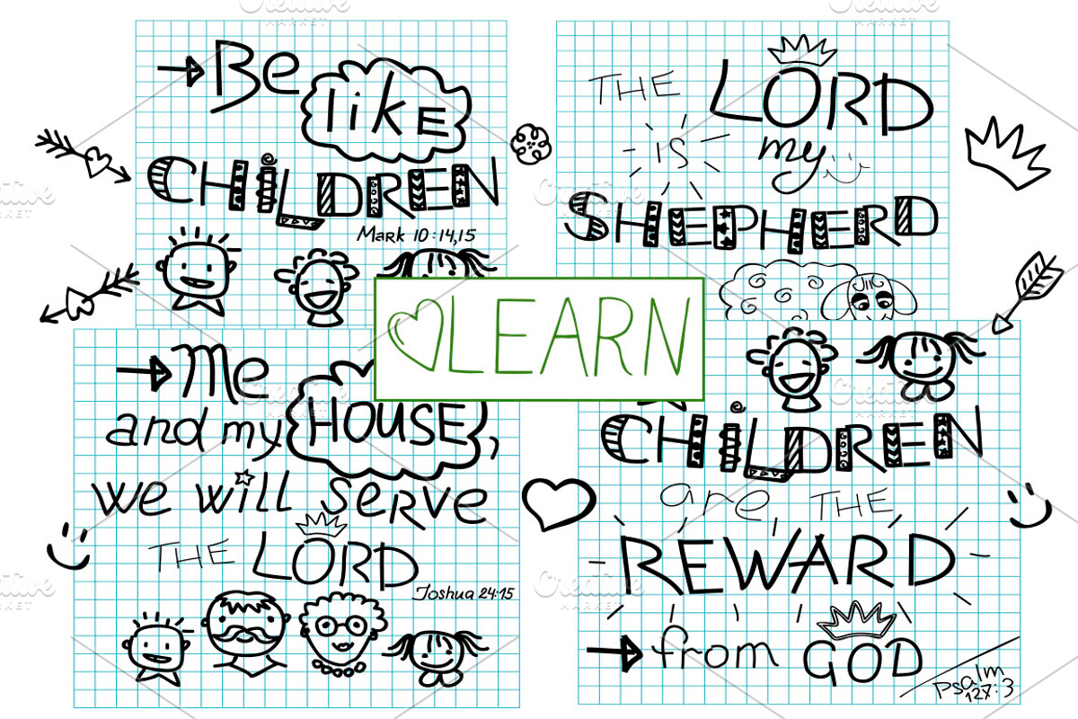 Kids STUDY the Bible, an Education Illustration by Ola-la-la (Photo 6 of 7)