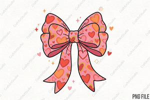 Valentines Day Coquette Bow PNG, an Illustration by CraftArtStudio