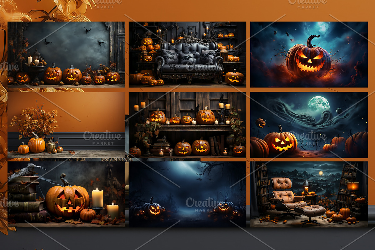 29 Halloween background., a Decorative Illustration by KENO Mascots (Photo 4 of 5)