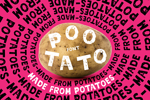 Pootato font - made from potatoes