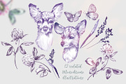 Deers and clover. Set of watercolor, a Decorative Illustration by Shabbypie (Thumbnail 4 of 11)