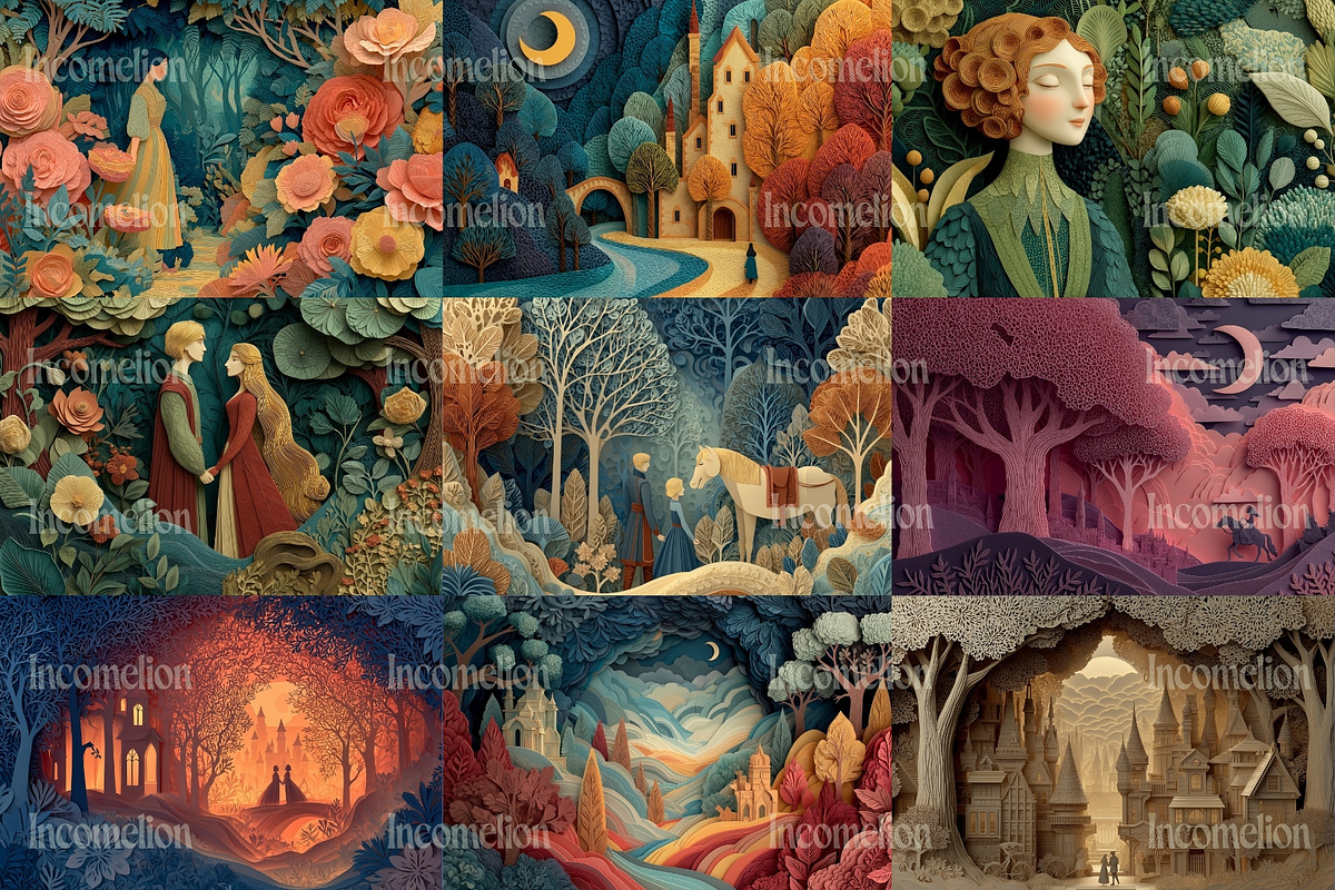 50 Fairytale Cut Paper Collages, a Person Illustration by Incomelion (Photo 4 of 13)