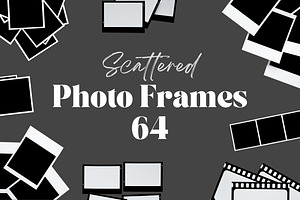64 Scattered Polaroid Photo Frames, an Abstract Photo by Ksuview
