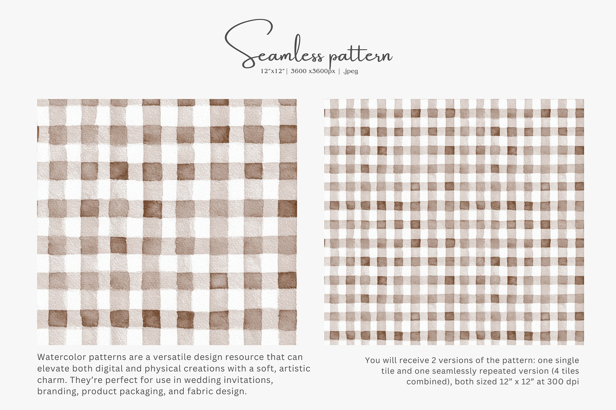 brown gingham seamless pattern, a Pattern Graphic by Pink Studio Art (Photo 2 of 5)