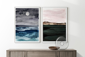 Abstract Watercolor Landscape Prints