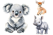 Kawaii Safari Animal Party Clipart, a Seasonal Illustration by CitraGraphics (Thumbnail 5 of 5)