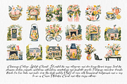 Cottage lifestyle clipart PNG set, an Illustration by Libby Wishes (Thumbnail 2 of 3)