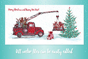 Set of sketch Christmas tree and car, a Decorative Illustration by Zimages (Thumbnail 6 of 7)