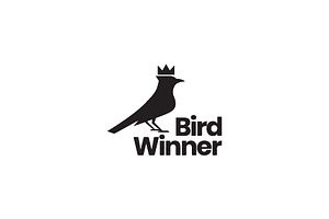 Bird Singer Winner Crown King Logo