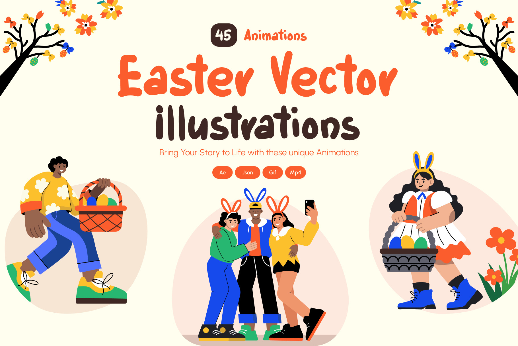 Animated Easter Vector Illustration
