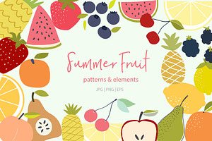 Summer Fruit Patterns And Elements