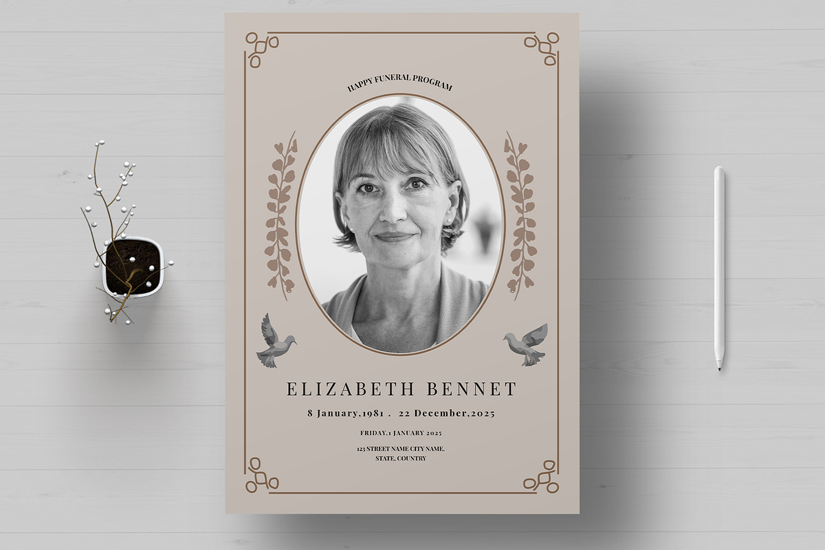 Funeral Programs Template, a Stationery Template by MightyDesign (Photo 1 of 8)
