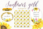 -50% Sunflowers watercolor flowers, a Texture Illustration by LABFcreations (Thumbnail 9 of 11)