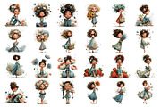 Whimsical Summer Girls Clipart, a Seasonal Illustration by Daily.Designs (Thumbnail 2 of 4)