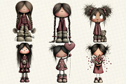 Whimsical Girls Clipart Bundle, an Illustration by DreamCafeArt (Thumbnail 6 of 8)
